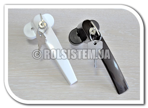 Ручка оконная с кнопкой и ключом