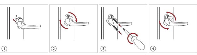 Установка двусторонней ручки на пластиковую дверь
