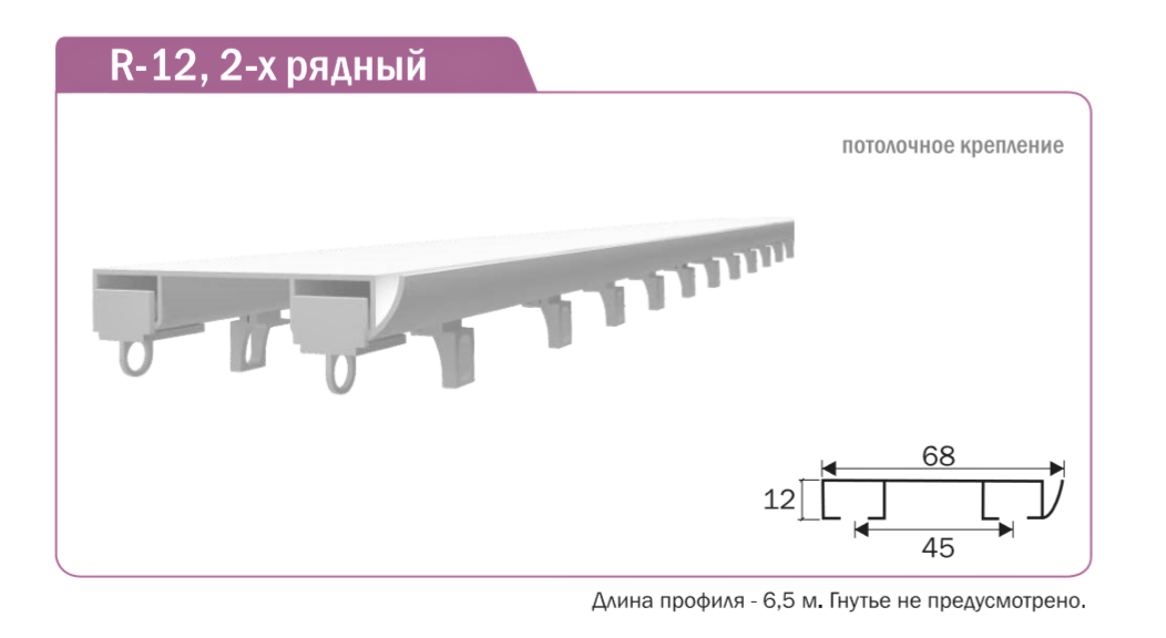 Двухрядный карниз для штор