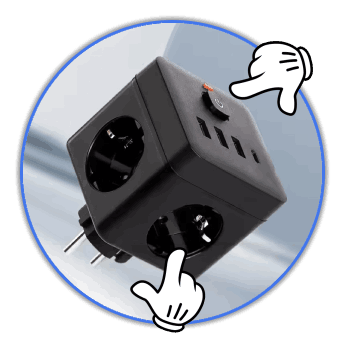 Трійник 7 в 1 із захистом від перевантаження